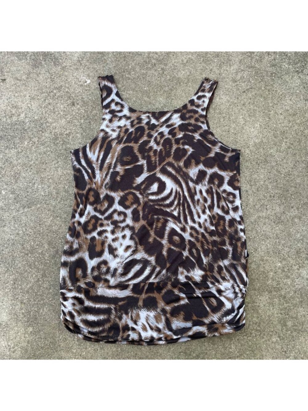 Vintage Y2K Daytrip Tank Top Leopard Print Gold Studded Relaxed Tunic L 2010s - Picture 10 of 10